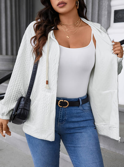 jkthpu-45 Plus Size -zipper jacket