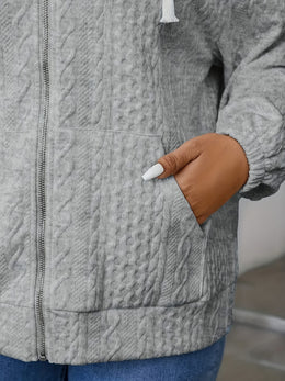 jkthpu-45 Plus Size -zipper jacket