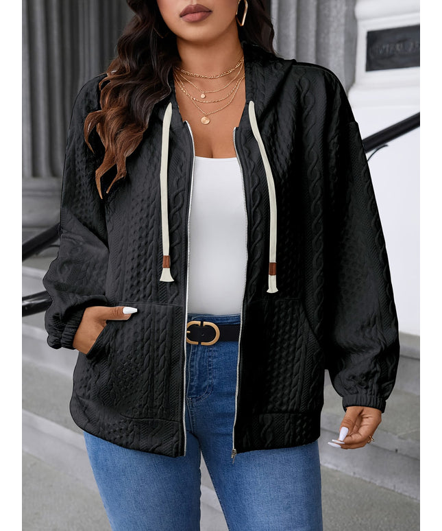 jkthpu-45 Plus Size -zipper jacket