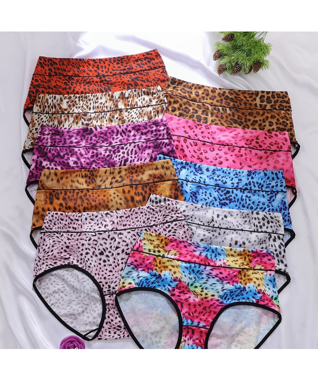 PlusSize Leopard Colorblock Comfort Briefs 10Pack plus size outfit UK - KissICON