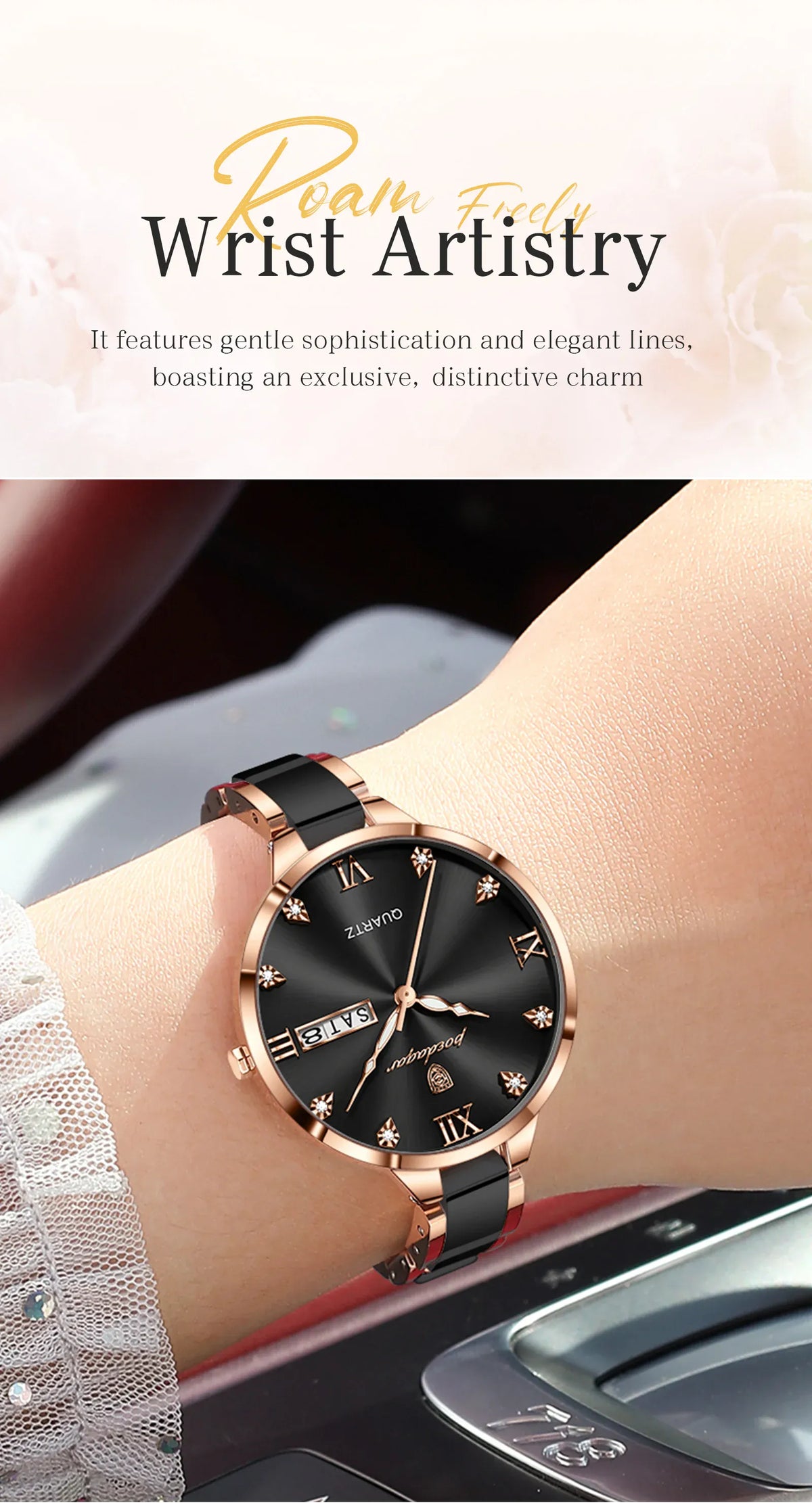 KissICON POEDAGAR Fashion Elegant Women Watches Week Date High Quality Waterproof Ladies Quartz Watch Stainless Steel Watch For Woman+Box