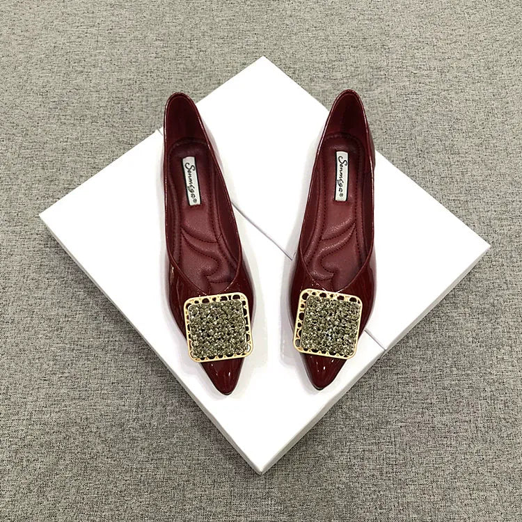 KissICON Pointed toe flat shoes women 2021 summer women's