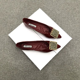 KissICON Pointed toe flat shoes women 2021 summer women's