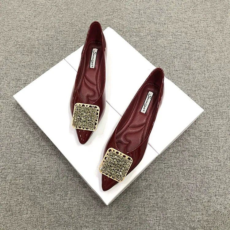 KissICON Pointed toe flat shoes women 2021 summer women's