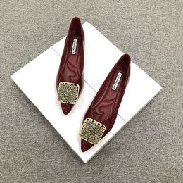 KissICON Pointed toe flat shoes women 2021 summer women's