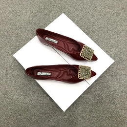 KissICON Pointed toe flat shoes women 2021 summer women's