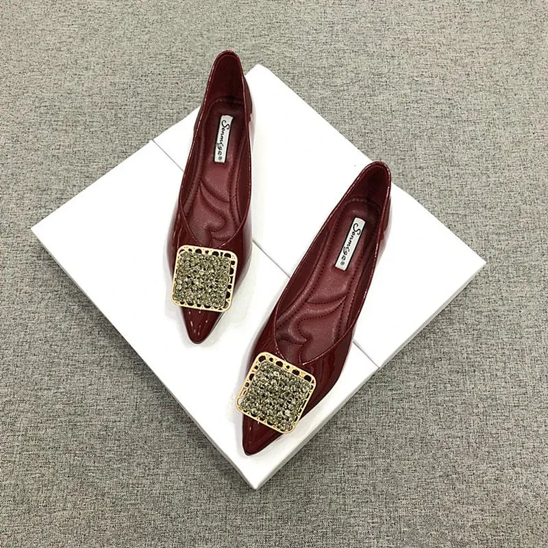 KissICON Pointed toe flat shoes women 2021 summer women's