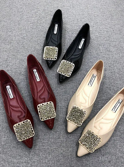 KissICON Pointed toe flat shoes women 2021 summer women's