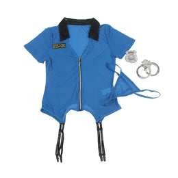 KissICON Policewoman Costume Lingerie Set Sleepwear for Women Sexy Cosplay Bunny Lingerie Officer Uniform Outfit Luscious Miss Costumes