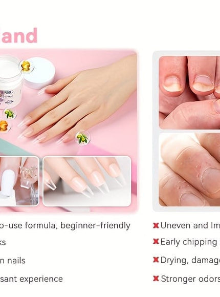 KissICON Poly Methyl Methacryl 💋 SAVILAND Powdered Nail Kit - All-In-One Nail