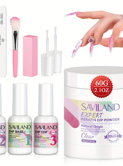 KissICON Poly Methyl Methacryl 💋 SAVILAND Powdered Nail Kit - All-In-One Nail