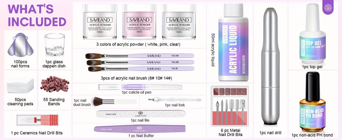 KissICON Polychrome 💋 Complete Acrylic Nail Kit For Starter -