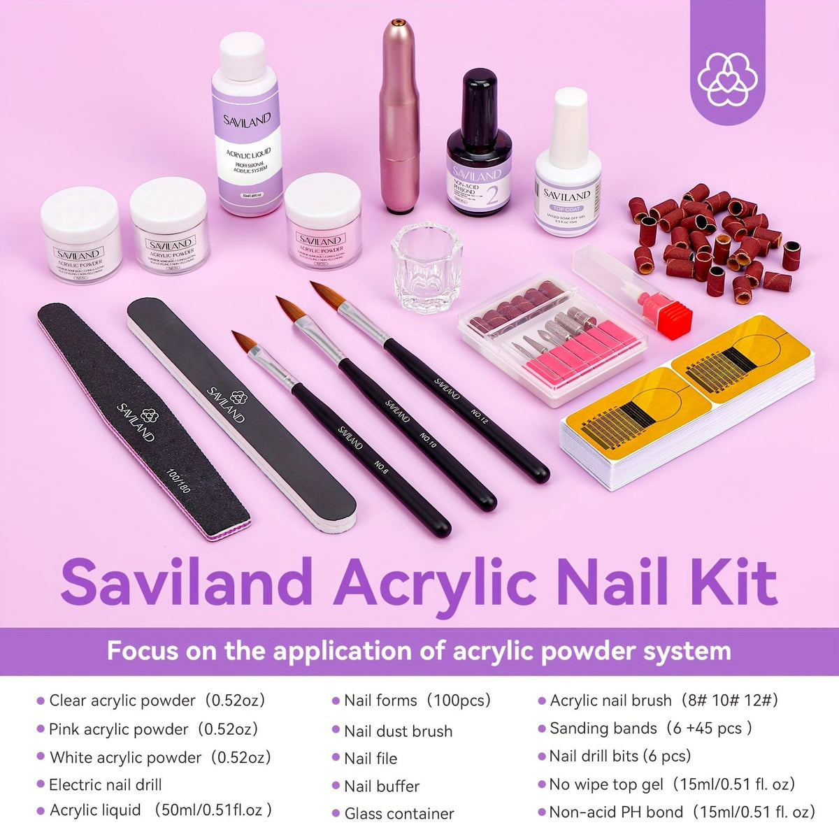 KissICON Polychrome KissIcon Saviland Acrylic Nail Kit - Beginner Ready