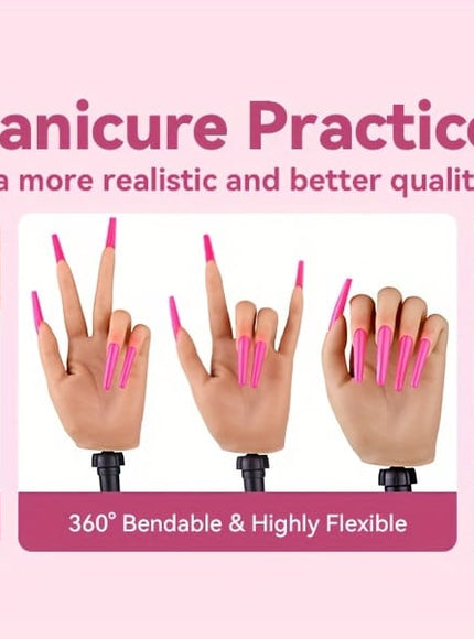 KissICON Polychrome KissIcon Saviland Practice Hand Acrylic Nails - Silicone