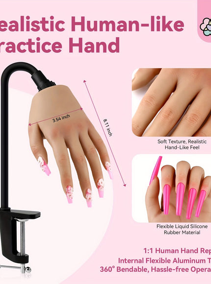KissICON Polychrome KissIcon Saviland Practice Hand Acrylic Nails - Silicone