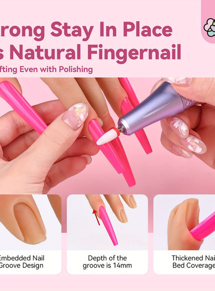 KissICON Polychrome KissIcon Saviland Practice Hand Acrylic Nails - Silicone