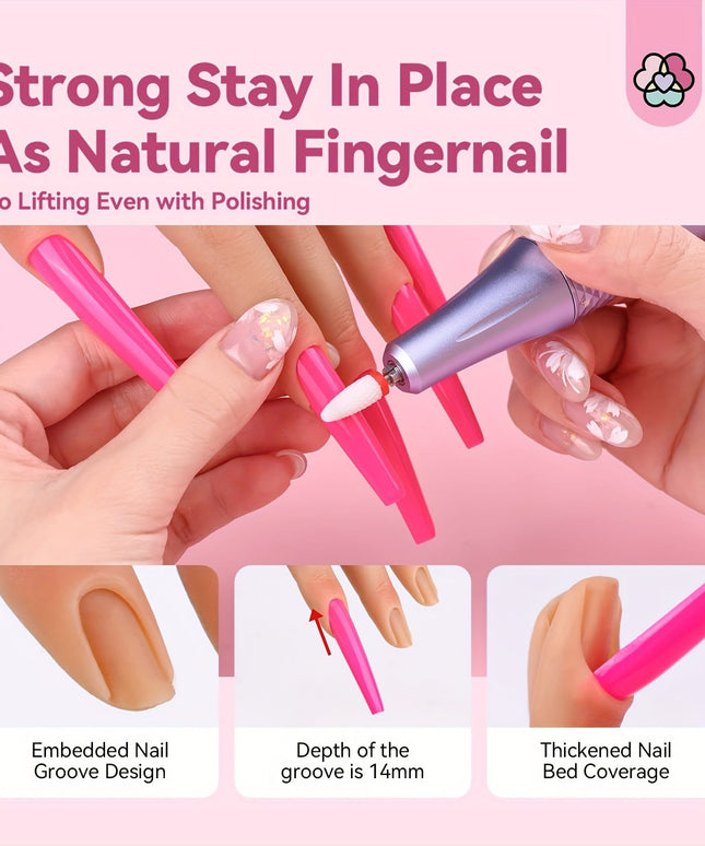 KissICON Polychrome KissIcon Saviland Practice Hand Acrylic Nails - Silicone