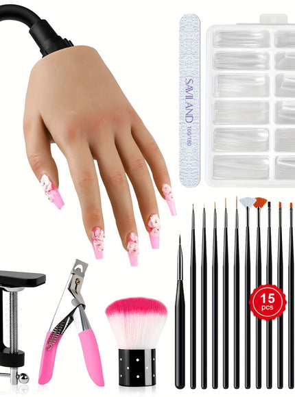 KissICON Polychrome KissIcon Saviland Practice Hand Acrylic Nails - Silicone