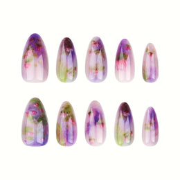 KissICON Polychrome KissIcon Summer Almond Nails Purple Press On-Durable Finish