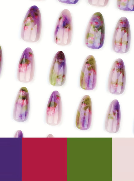 KissICON Polychrome KissIcon Summer Almond Nails Purple Press On-Durable Finish