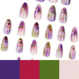 KissICON Polychrome KissIcon Summer Almond Nails Purple Press On-Durable Finish