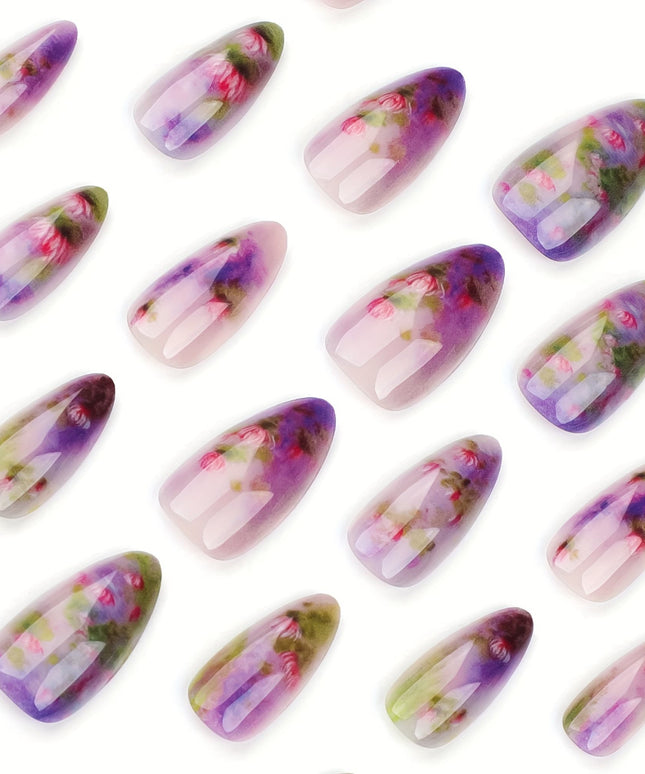 KissICON Polychrome KissIcon Summer Almond Nails Purple Press On-Durable Finish
