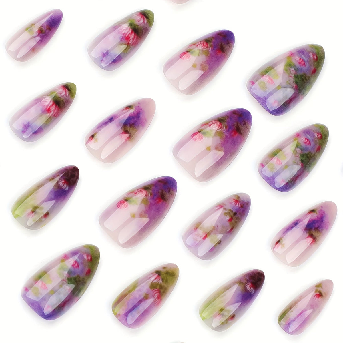 KissICON Polychrome KissIcon Summer Almond Nails Purple Press On-Durable Finish