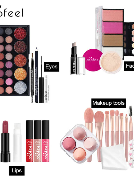 KissICON POP003F [KissIcon] POPFEEL 19 Pcs Makeup Gift Set -