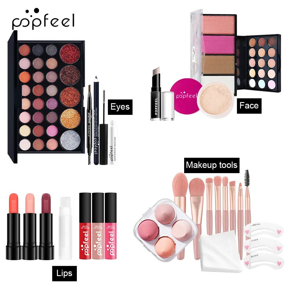 KissICON POP003F [KissIcon] POPFEEL 19 Pcs Makeup Gift Set -