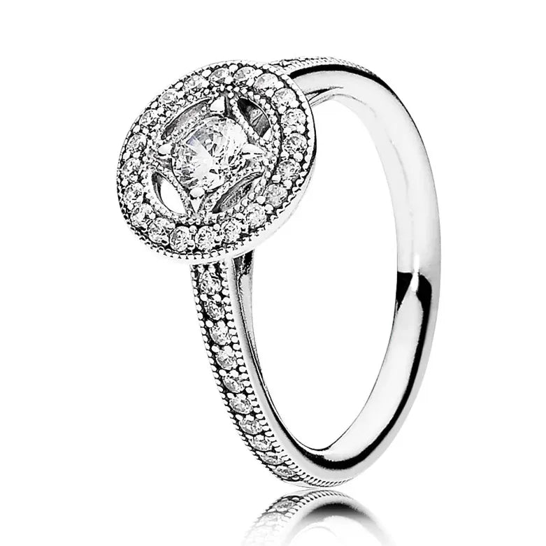 KissICON Potdemiel 925 Sterling Silver Knotted Heart Symbol Of Love Crystal Ring For Women Wedding Party pandora Jewelry