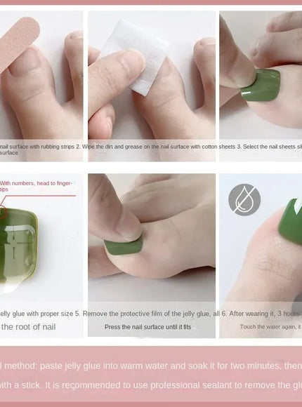 KissICON Press On Toenails 24pc Glue Included Full Cover