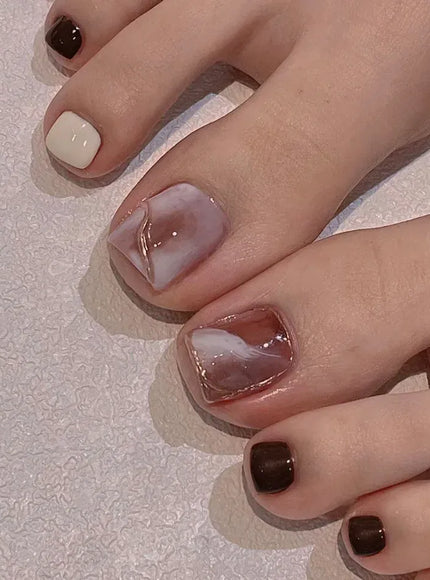 KissICON Press On Toenails 24pc Glue Included Full Cover