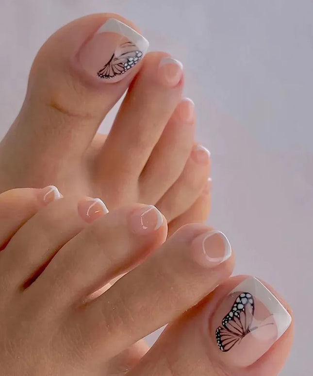 KissICON Press On Toenails 24pc Glue Included Full Cover