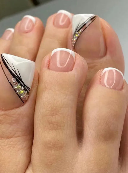 KissICON Press On Toenails 24pc Glue Included Full Cover