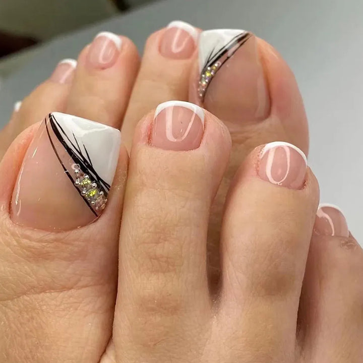 Press On Toenails 24pc Glue Included Full Cover