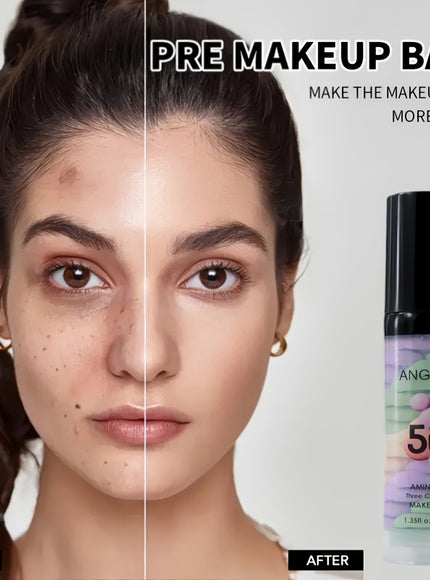 3Color Mixed Color Correcting Primer  LongLasting Foundation Base  Multicolor Cream Formula Medium Coverage Moisturizing Concealer Hydrating Makeup Effect Invisible Pores for All Light Beige Types 114floz