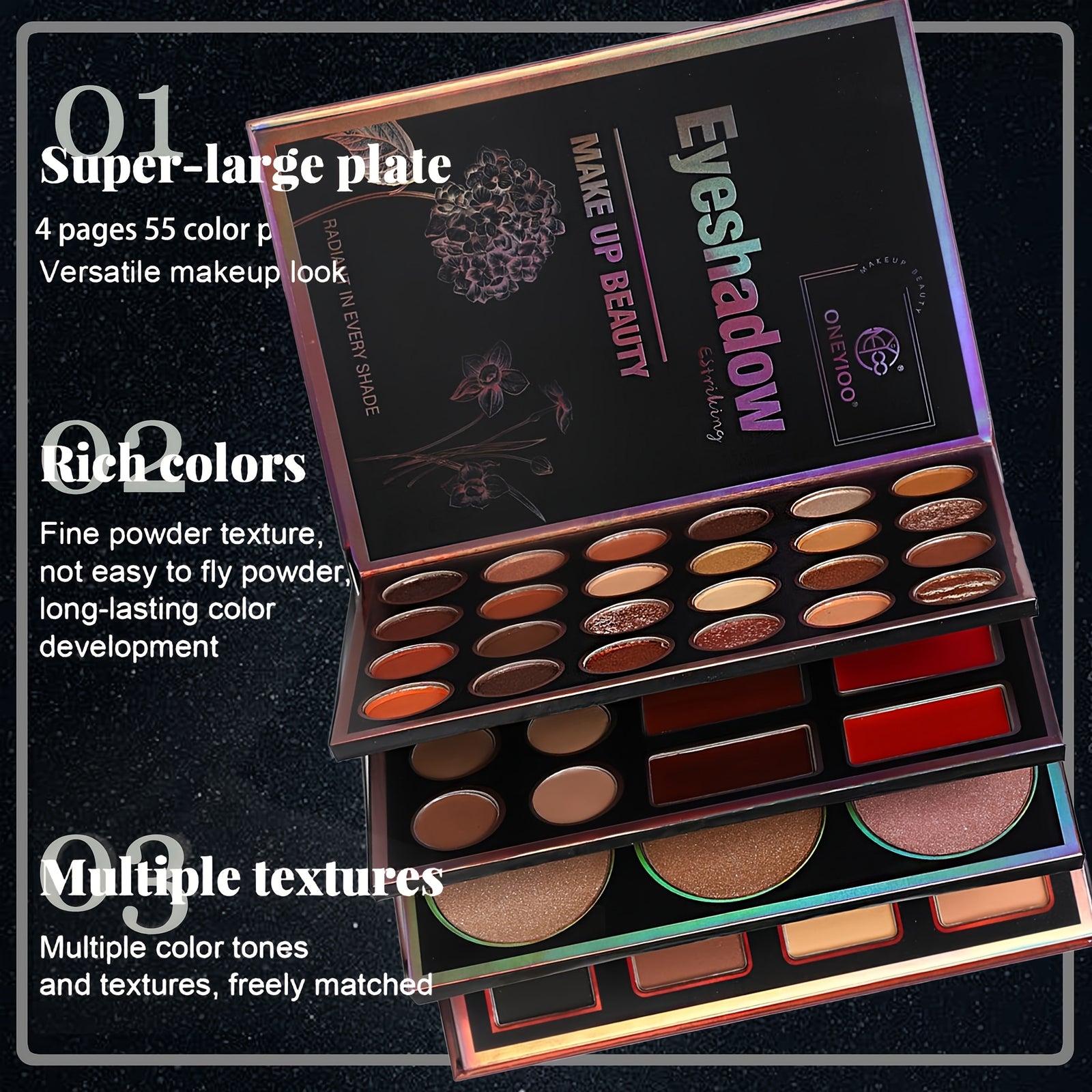 55Color MultiUse Makeup Palette for Any Occasion