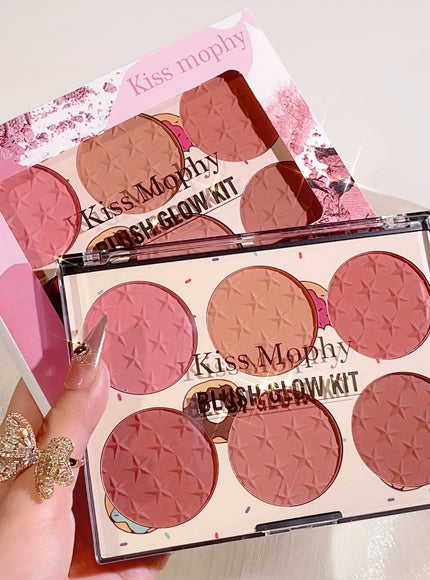 6Color Star Print Matte Blush Waterproof LongLasting Glow