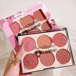 6Color Star Print Matte Blush Waterproof LongLasting Glow
