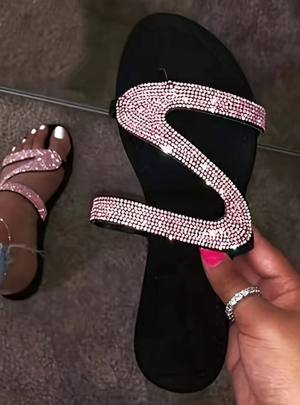 Sparkling Jelly Slides Comfy Womens Summer Beach Sandals
