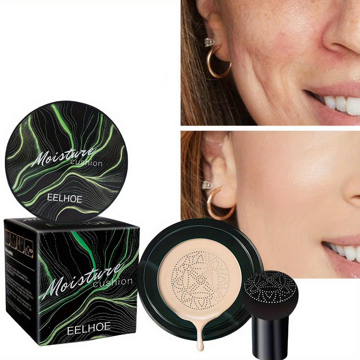 Mushroom head air cushion covers facial defects nude makeup foundation makeup BB cream does not take off makeup longlasting moisturizing waterproof invisible pores concealer