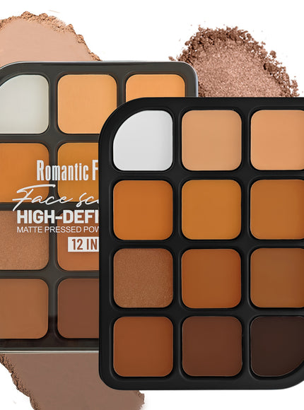12Color Matte  Glossy Face Makeup Set Contour Highlight