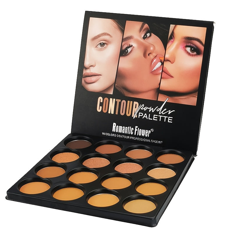 Dark Light Beige 16  color powder compact palette 12 color contour  4 color highlighter powder palette full coverage matte natural long lasting face cosmetics