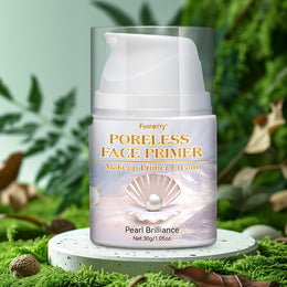 Poreless Face Primer  Concealer  Makeup Primer Cream with Barrier Shield Brightens Light Beige Pores for Flawless Light Beige  Pearl Brilliance Finish 1417floz