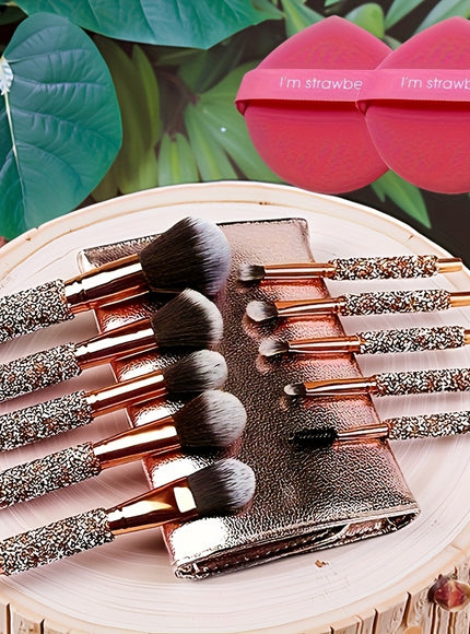 Golden Handmade Makeup Brush Set Luxury Gifts for Her