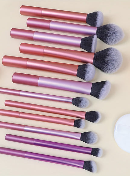 15Piece Colorful Makeup Brush Set for Beginners