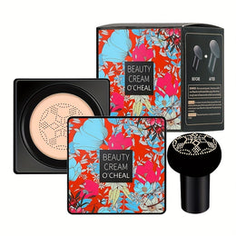 Mushroom Head Foundation BB Cream  Full Coverage LongLasting Moisturizing Concealer for All Skin Types Natural Nude Finish with Floral Packaging Longlasting Foundation  Artistic Packaging  Vibrant Design