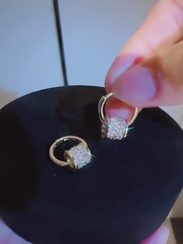 Sparkling Zirconia Circular Designer Luxury Earrings