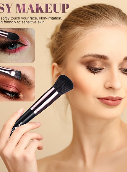 Luxury Travel Makeup Brush Set Golden Tips Pink Case