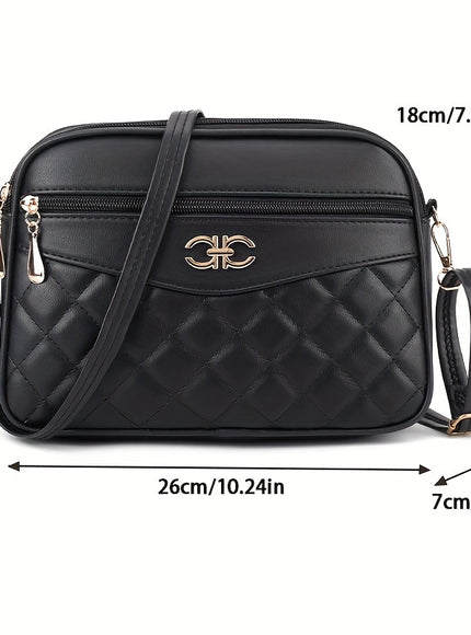 Chic Quilted Crossbody Elegant Solid Color Womens Bag